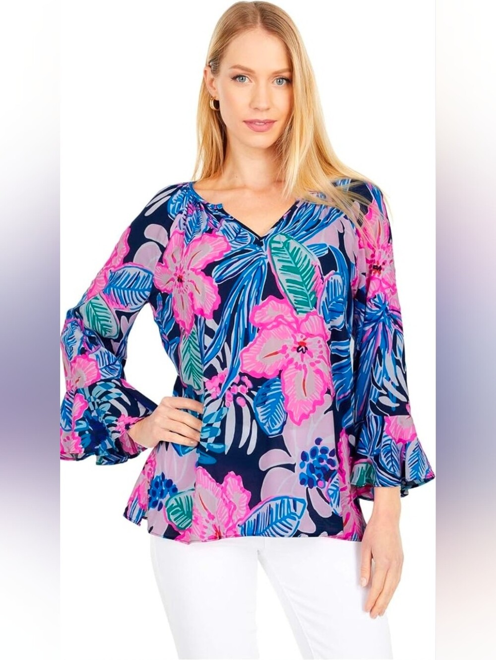 Lilly Pulitzer Waverly Ruffle Top